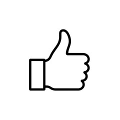 Minimalist Thumbs-Up Icon in Outline Style