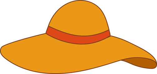 hat Summer items hand drawn illustration