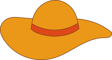 hat Summer items hand drawn illustration