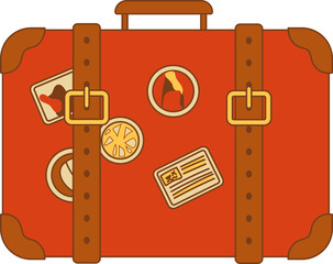 carrier bag items hand drawn illustration