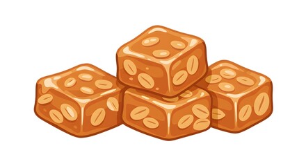 Caramelized Peanut Candy Vector Icon &ndash; Sweet