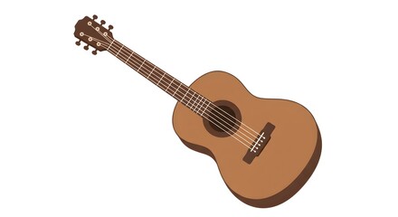 Acoustic Guitar Vector Icon &ndash; Instrument Isolated