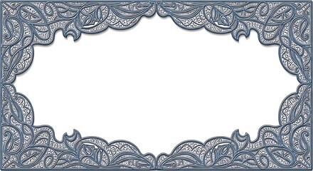 Elegant gray lace border frame with ornate floral design, perfect for invitations or announcements.