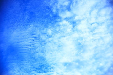 澄んだ青空に広がるバラエティな雲