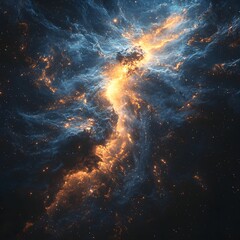 Colorful Nebula in Night Sky