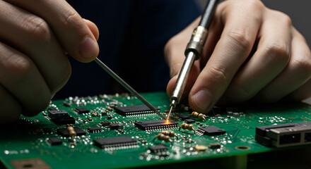 Precision soldering of electronic components on a complex circuit board