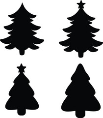 set of christmas tree icons