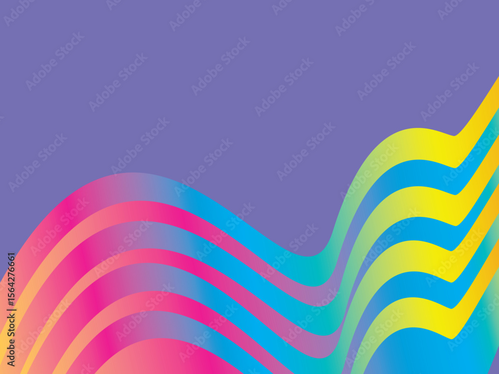 Aufkleber abstract wavy pattern background with dynamically flowing gradations of bright, contrasting colors (