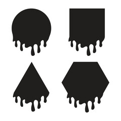 Paint Dripping Geometric Shape Vector Illustration