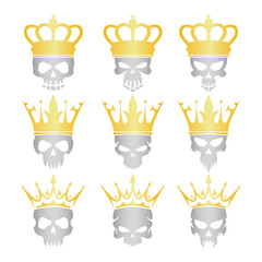 Skull Wearing Crown Vector Illustration