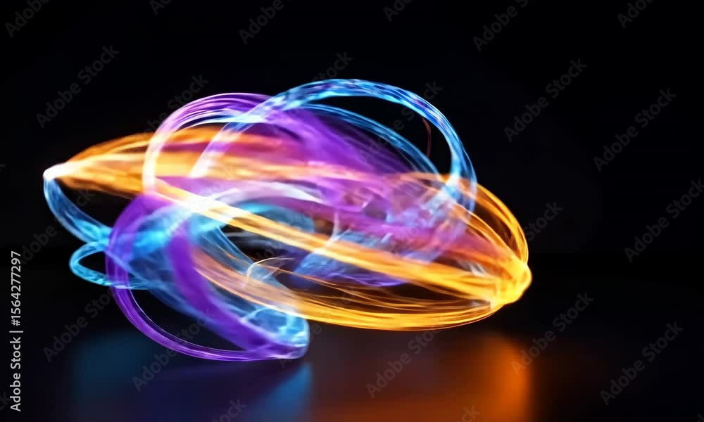 Poster swirling energy and colorful lights create mesmerizing patterns in an artful display