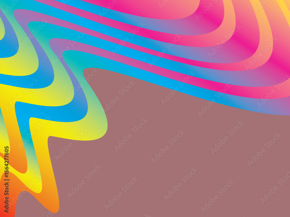 Aufkleber abstract wavy pattern background with dynamically flowing gradations of bright, contrasting colors (
