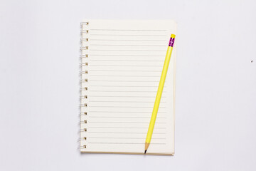 Empty notebook arranged on white background.