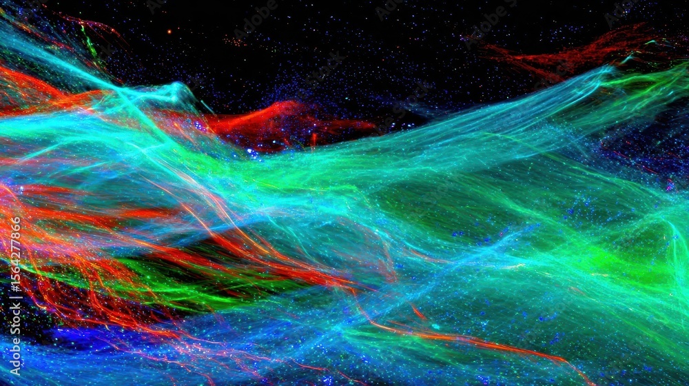 Poster abstract colorful design with flowing lines.