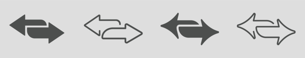 Double arrow vector icon designs. Arrow icon sign. Direction icon