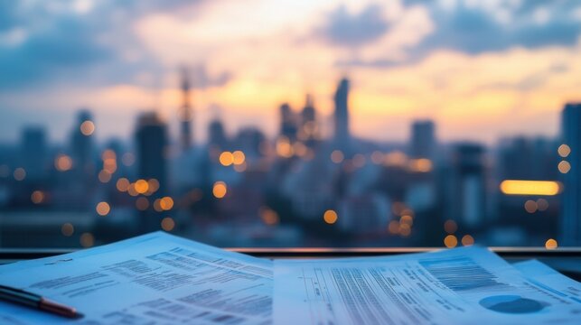 property growth and financial planning  on blur background 