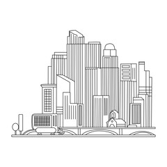 Obraz premium Freehand City Illustration for Design Use