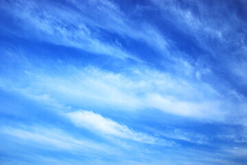 青空に流れるような白い雲