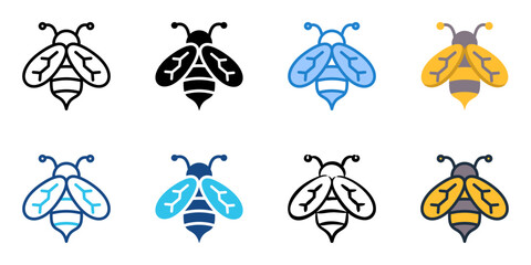 Bee icon set multiple style collection 
