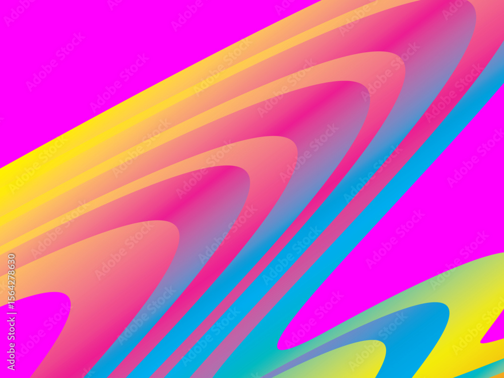 Aufkleber abstract wavy pattern background with dynamically flowing gradations of bright, contrasting colors (