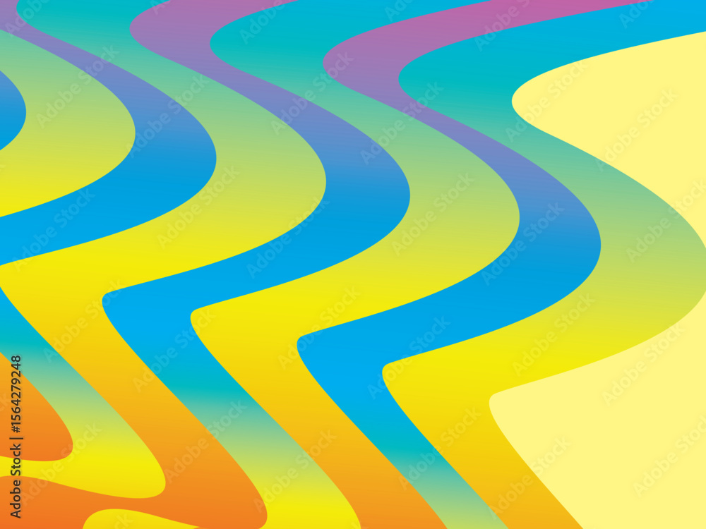 Aufkleber abstract wavy pattern background with dynamically flowing gradations of bright, contrasting colors (