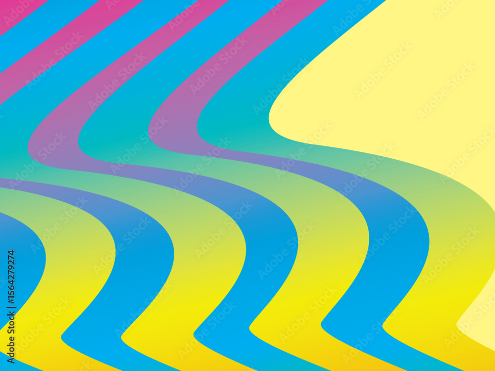 Aufkleber abstract wavy pattern background with dynamically flowing gradations of bright, contrasting colors (