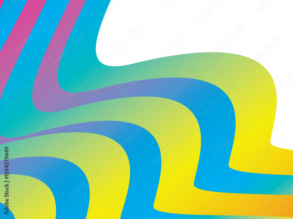Aufkleber abstract wavy pattern background with dynamically flowing gradations of bright, contrasting colors (