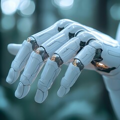 White Robot in Modern Technology Setting