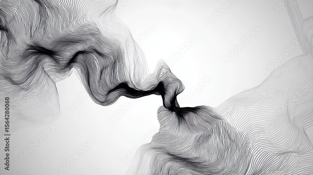 Poster abstract design with flowing lines.