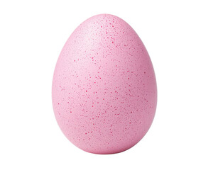 Pink Easter Egg on a White Background with Textured Surface and Speckles Perfect for Spring Celebrations and Creative Decorations