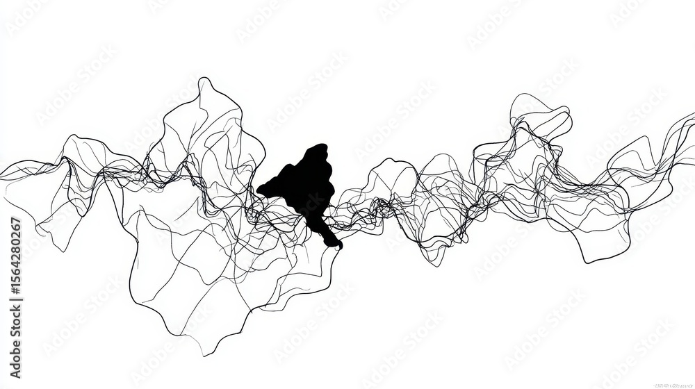 Poster abstract design with flowing lines.