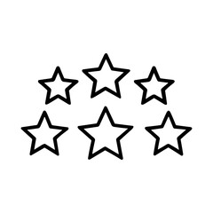 Fototapeta premium Six outlined stars arranged in a group, simple graphic design.