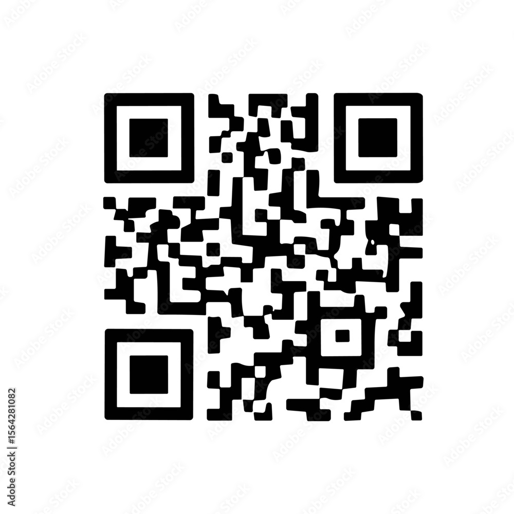 Poster a black and white qr code displayed on a white background for scanning.