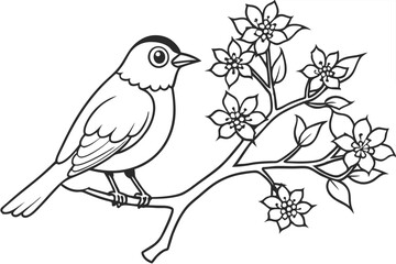 
Hand drawn bird outline illustration