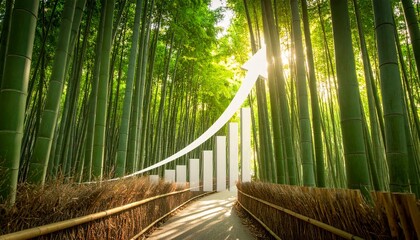 Chart Rising in Bamboo Forest