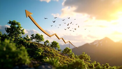 Arrow Chart on Natural Hilltop