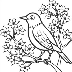 Fototapeta premium Hand drawn bird outline illustration