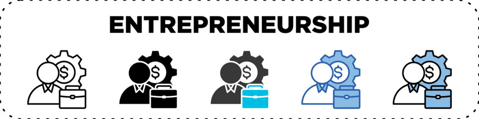 Entrepreneurship  Icon Pack Line Glyph