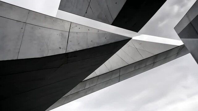 Abstract Geometric Gray Concrete Architectural Structure