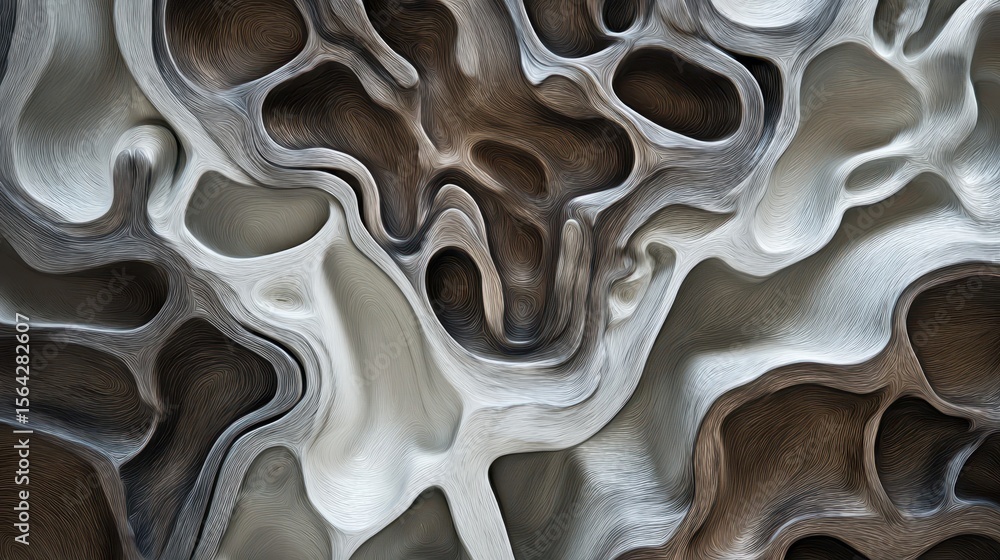 Poster abstract design with layered, flowing shapes.