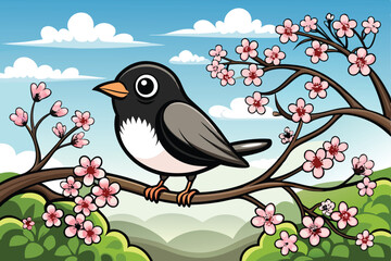 Fototapeta premium Hand drawn bird outline illustration