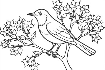 
Hand drawn bird outline illustration
