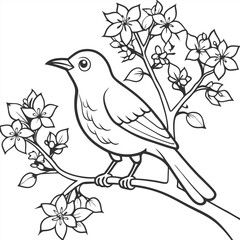Fototapeta premium Hand drawn bird outline illustration