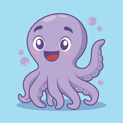 Cute Cartoon Octopus Illustration