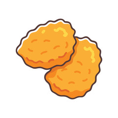 Chicken Nuggets Vector Illustration - Fast Food Snack
