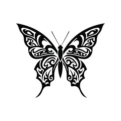  Elegant Black Butterfly Silhouette Vector Illustration for Nature & Design Projects