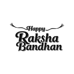 Happy Raksha Bandhan Celebration Text with Traditional Rakhi Design Vector