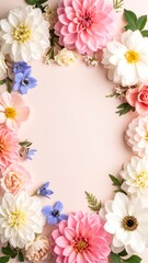 Fototapeta premium Pastel colored floral background with intricate flowers and details creating a serene atmosphere