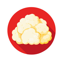 My Simple flat 2D illustration of a cauliflower isolated on a white background, vector 2D design, icon, flat 2d illustration art, My vector design