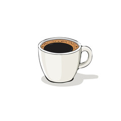 My Simple flat 2D illustration of a icon coffee cup isolated on a white background, vector 2D design, icon, flat 2d illustration art, My vector design